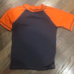 Swim shirt, orange and grey